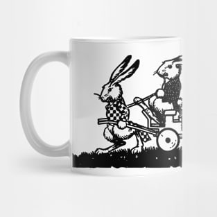 easter funny bunnies with kids retro aesthetic Mug